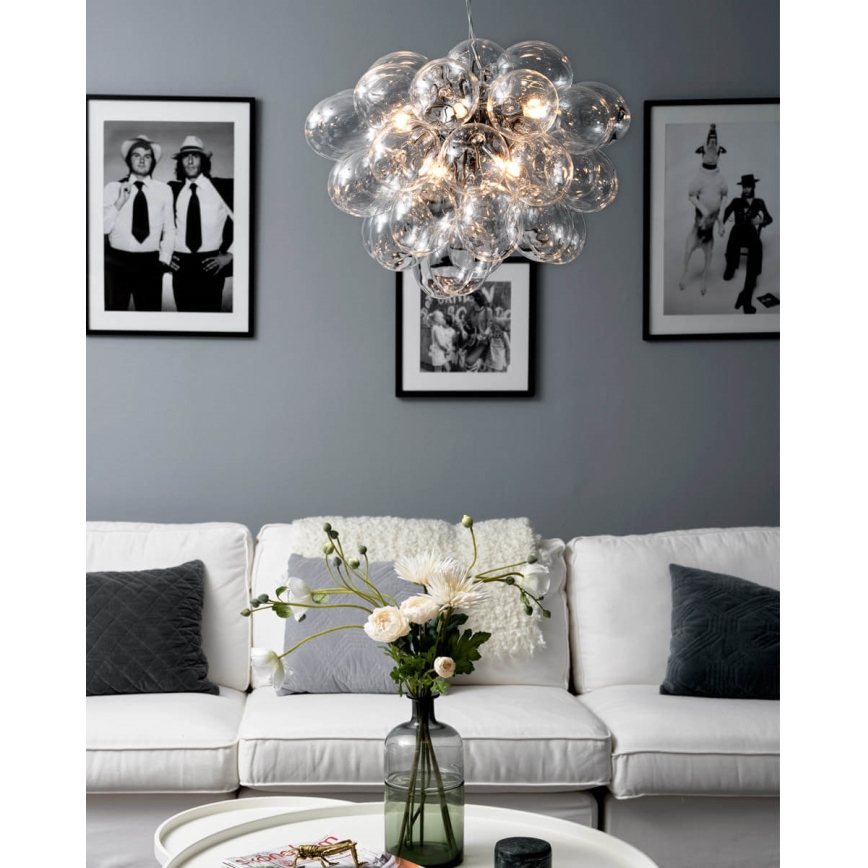 ByRydens - Chandelier on a string GROSS 8xG9/4W/230V clear d. 50 cm