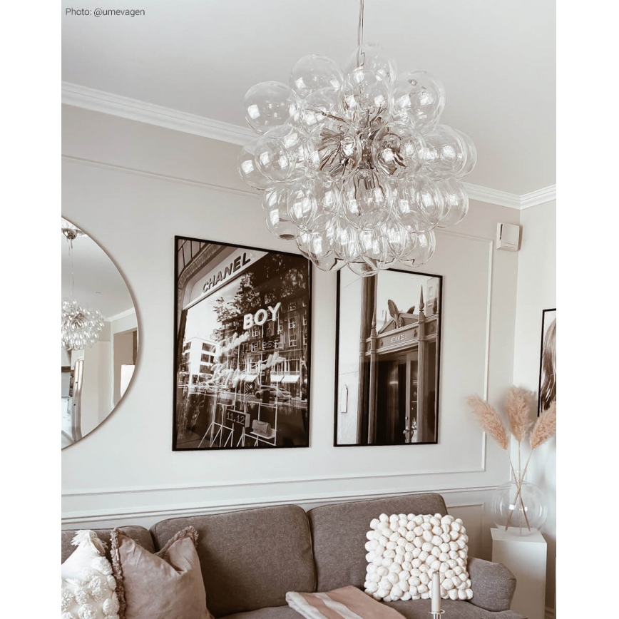 ByRydens - Chandelier on a string GROSS 8xG9/4W/230V clear d. 50 cm