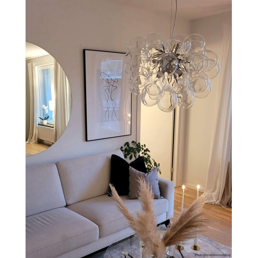 ByRydens - Chandelier on a string GROSS 8xG9/4W/230V clear d. 50 cm
