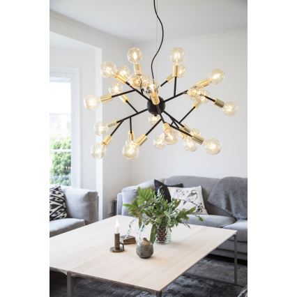 ByRydens - Chandelier on a string HEROES 24xE27/5W/230V black d. 80 cm