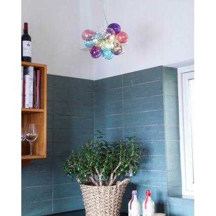 ByRydens - Chandelier on a string GROSS 3xG9/5W/230V colorful d. 30 cm