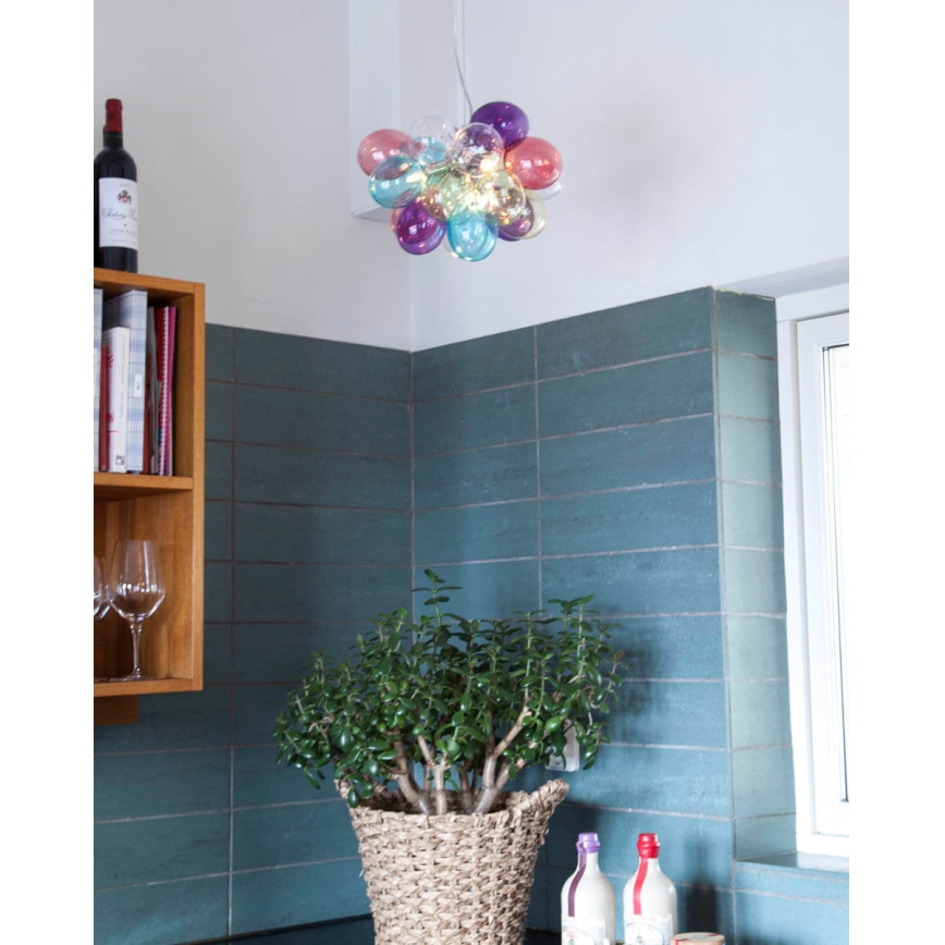 ByRydens - Chandelier on a string GROSS 3xG9/5W/230V colorful d. 30 cm