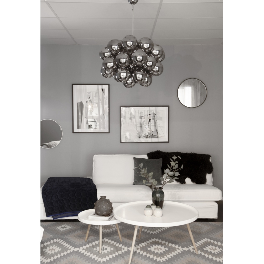 ByRydens - Chandelier on a string GROSS GRANDE 8xG9/4W/230V smoky/black d. 62 cm