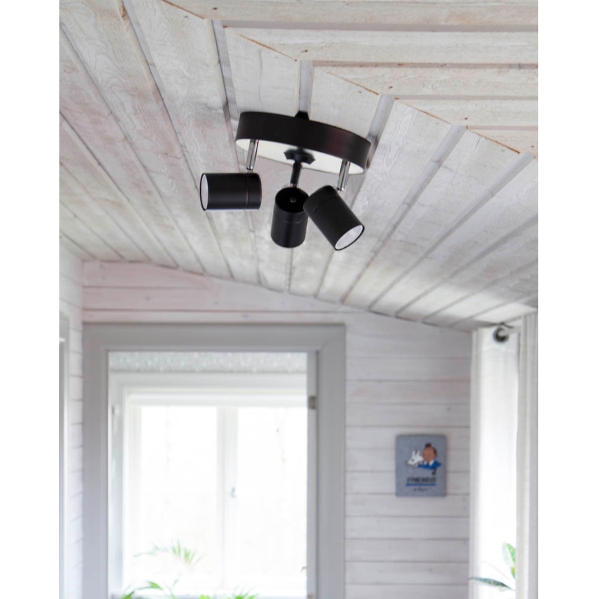 ByRydens - Spotlight CORRECT 3xGU10/7W/230V black d. 20 cm
