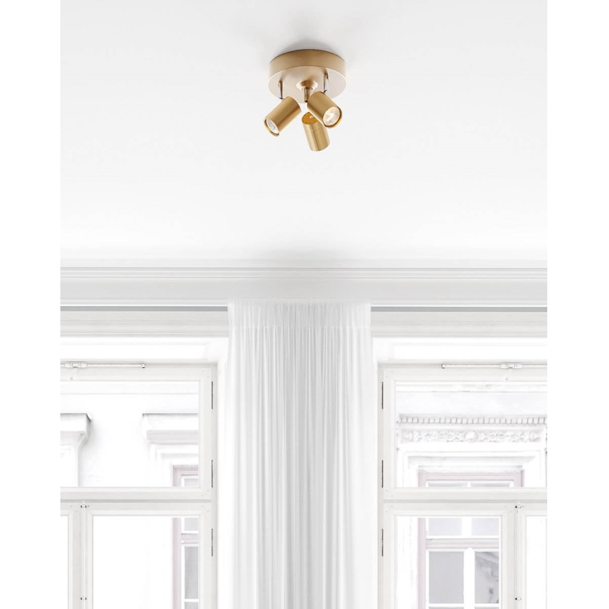 ByRydens - CORRECT spotlight 3xGU10/7W/230V, gold, Ø 20 cm