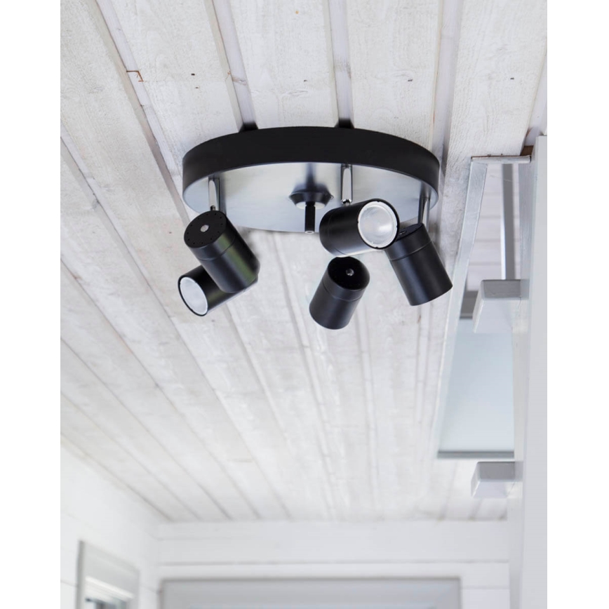 ByRydens - CORRECT spotlight 5xGU10/7W/230V, black, Ø 30 cm