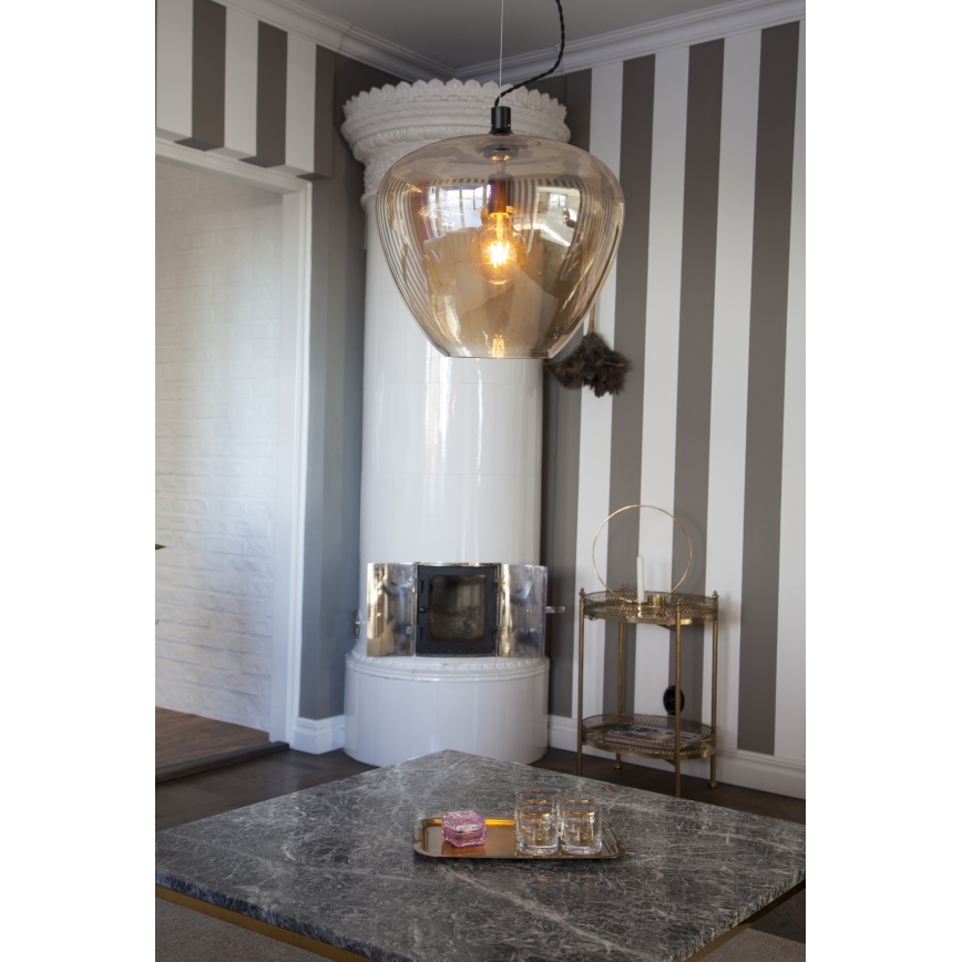 ByRydens - Chandelier on a string BELLISSIMO 1xE27/8W/230V smoky/brown d. 40 cm