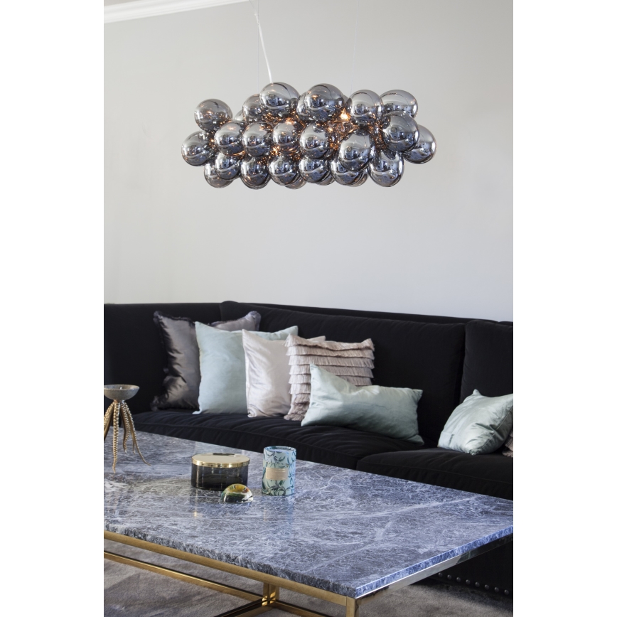 ByRydens - Chandelier on a string GROSS BAR 8xG9/5W/230V smoky/black