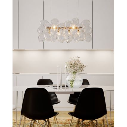 ByRydens - GROSS BAR Cable-Suspended Chandelier 8xG9/4W/230V, Clear Glass