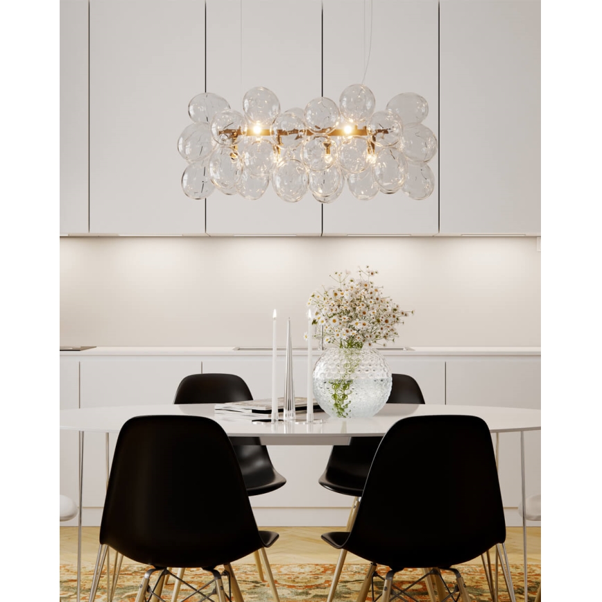 ByRydens - GROSS BAR Cable-Suspended Chandelier 8xG9/4W/230V, Clear Glass