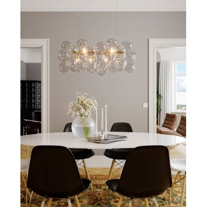 ByRydens - GROSS BAR Cable-Suspended Chandelier 8xG9/4W/230V, Clear Glass
