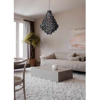 ByRydens - Chandelier on a chain MONARQUE GRANDE 11xE14/5W/230V black d. 58 cm