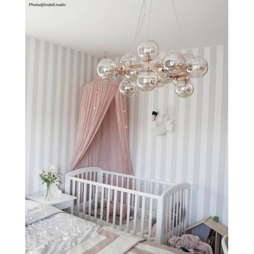 ByRydens - Chandelier on a string SPLENDOR 15xG9/5W/230V smoky/brown d. 58 cm