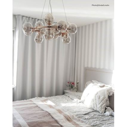 ByRydens - Chandelier on a string SPLENDOR 15xG9/5W/230V smoky/brown d. 58 cm