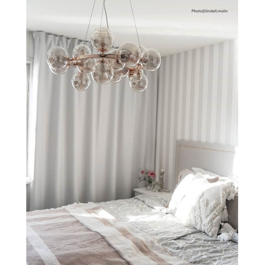 ByRydens - Chandelier on a string SPLENDOR 15xG9/5W/230V smoky/brown d. 58 cm