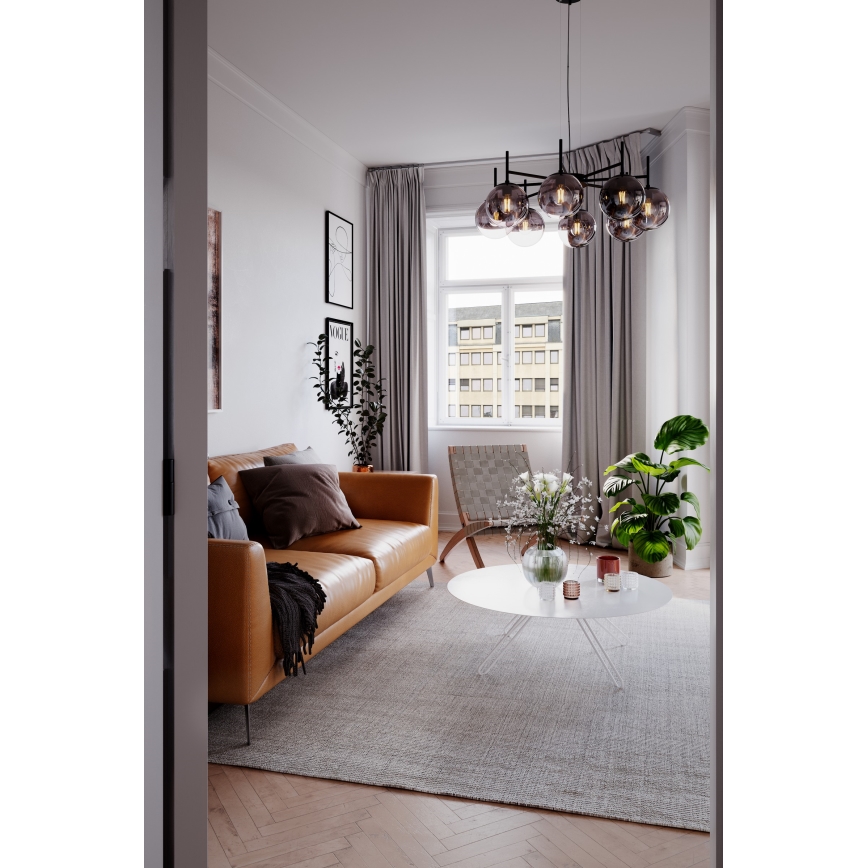 ByRydens - Chandelier on a string BOYLE 8xE27/5W/230V smoky/black d. 83 cm