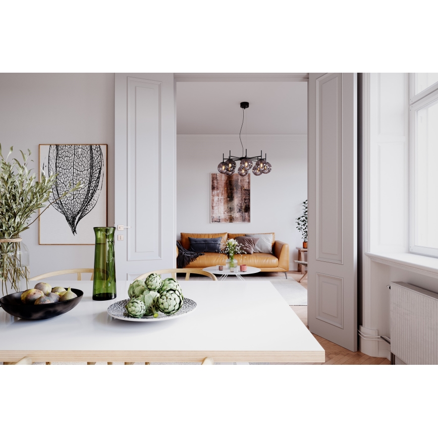 ByRydens - Chandelier on a string BOYLE 8xE27/5W/230V smoky/black d. 83 cm