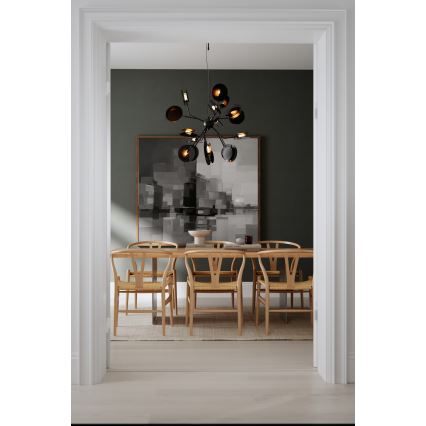 ByRydens - Chandelier on a string TURNO 18xG9/4W/230V gold/black d. 80 cm