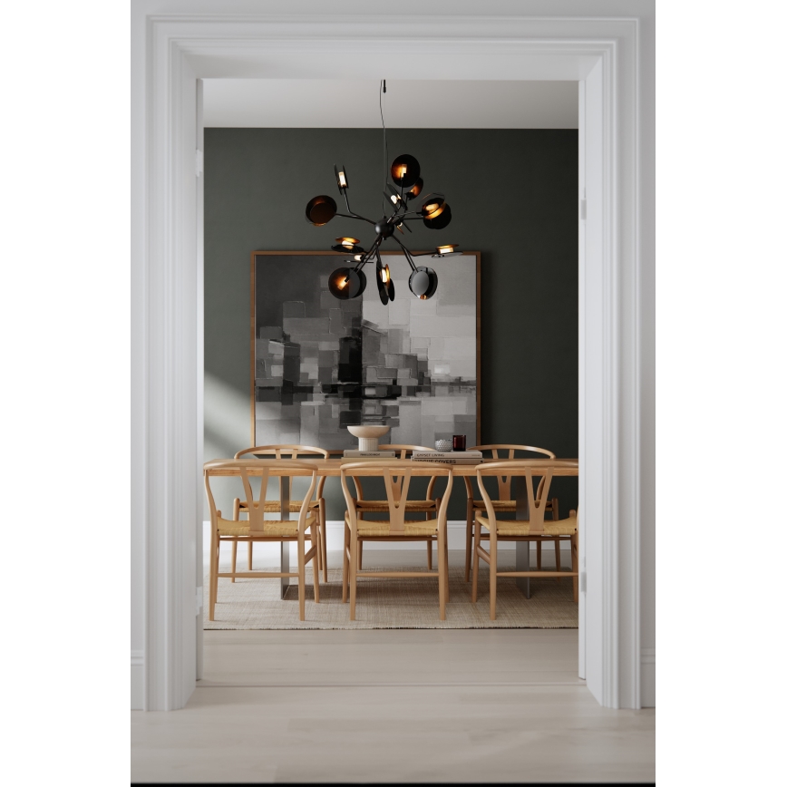 ByRydens - Chandelier on a string TURNO 18xG9/4W/230V gold/black d. 80 cm