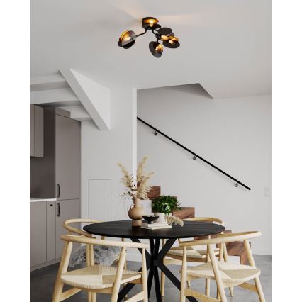 ByRydens - Surface-mounted chandelier TURNO 6xG9/4W/230V gold/black