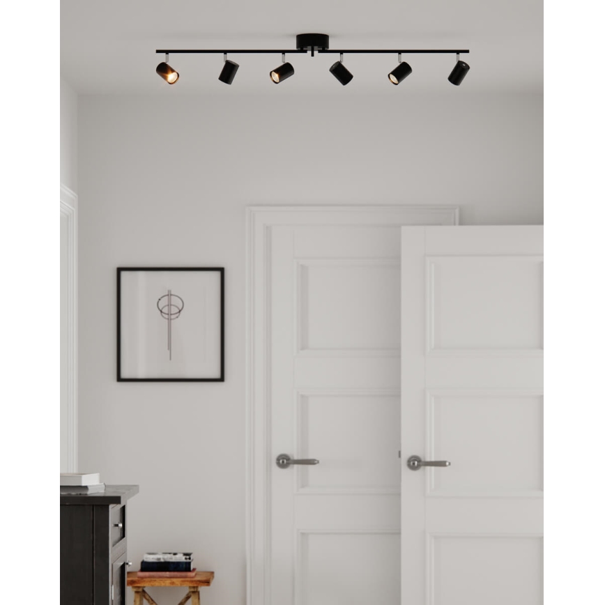 ByRydens - Spotlight CORRECT 6xGU10/7W/230V black d. 30 cm
