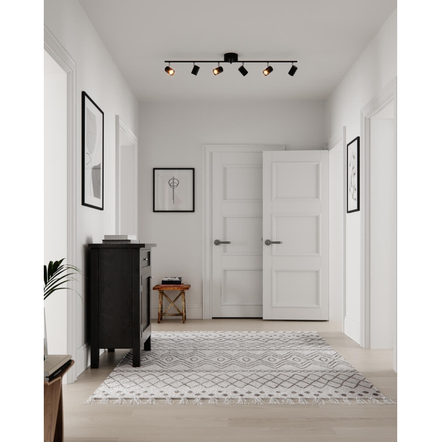 ByRydens - Spotlight CORRECT 6xGU10/7W/230V black d. 30 cm