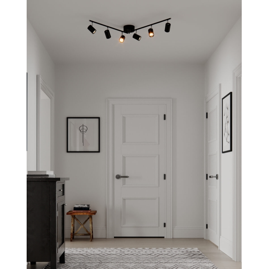ByRydens - Spotlight CORRECT 6xGU10/7W/230V black d. 30 cm