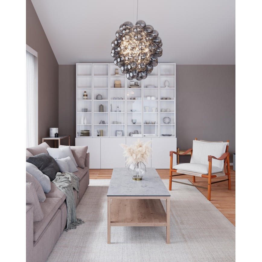 ByRydens - DELUXE cable-suspended pendant light 4xE14/5W/230V grey/smoked