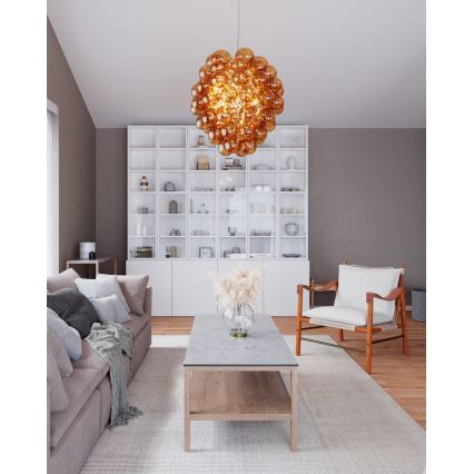 ByRydens - Chandelier on a string DELUXE 4xE14/5W/230V smoky/brown d. 64 cm