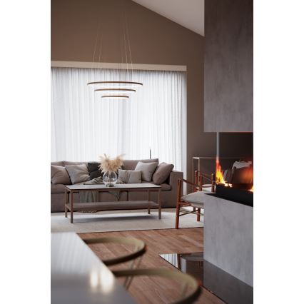 ByRydens - LED Chandelier on a string TRIONE LED/45W/230V brown d. 80 cm
