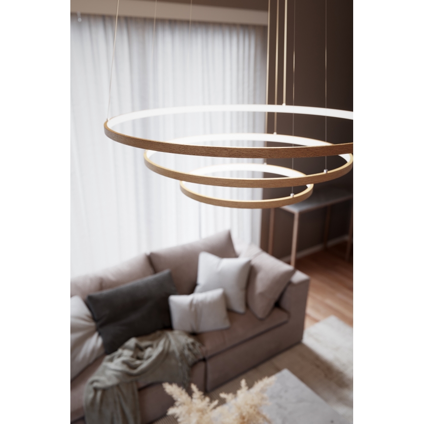 ByRydens - TRIONE LED Cable-hung Pendant, 45W/230V, Beige, Ø 80 cm