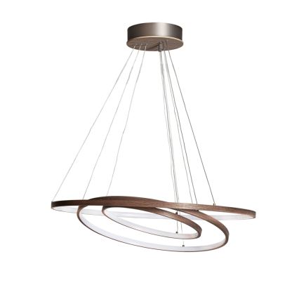 ByRydens - TRIONE LED/45W/230V cable-suspended pendant light, brown, Ø 80 cm
