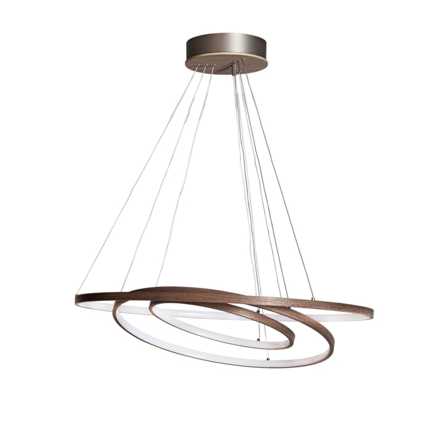 ByRydens - TRIONE LED/45W/230V cable-suspended pendant light, brown, Ø 80 cm