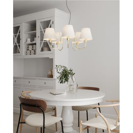 ByRydens - LYNF Cable Pendant Light 5x E14/8W/230V, Brass/White