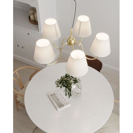 ByRydens - LYNF Cable Pendant Light 5x E14/8W/230V, Brass/White