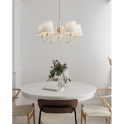 ByRydens - LYNF Cable Pendant Light 5x E14/8W/230V, Brass/White