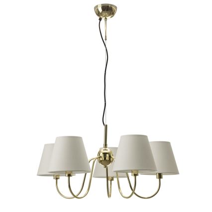 ByRydens - LYNF Cable Pendant Light 5x E14/8W/230V, Brass/White