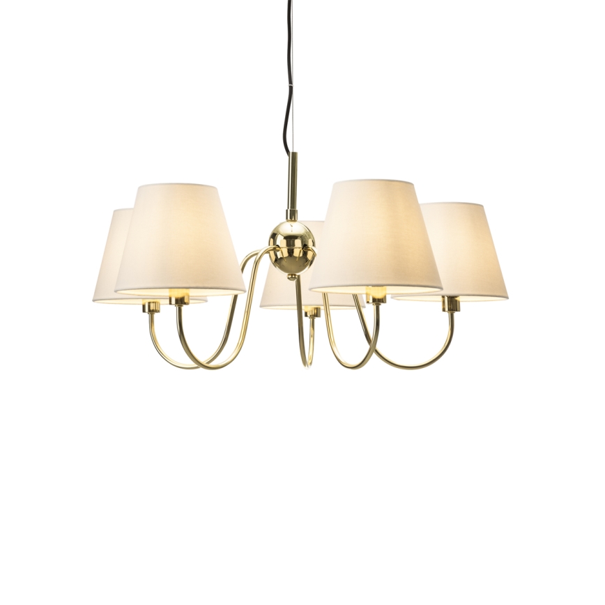 ByRydens - LYNF Cable Pendant Light 5x E14/8W/230V, Brass/White