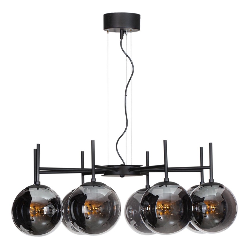 ByRydens - Chandelier on a string BOYLE 8xE27/5W/230V smoky/black d. 83 cm
