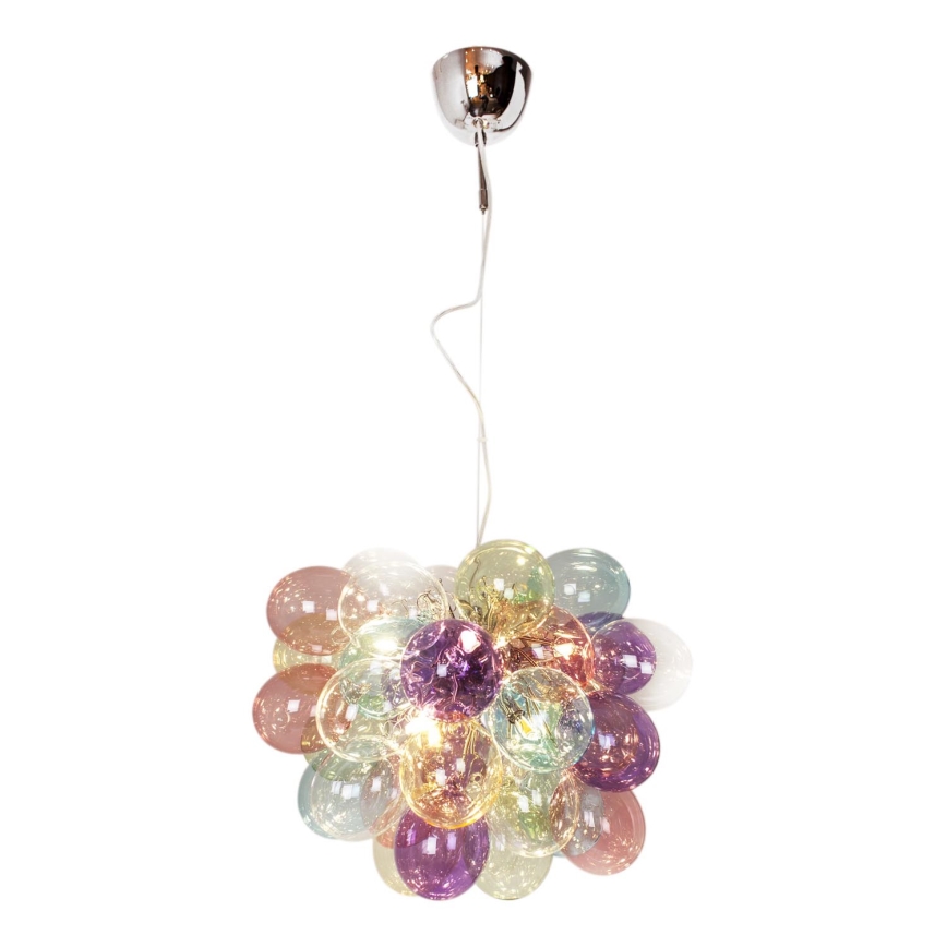 ByRydens - Chandelier on a string GROSS 8xG9/4W/230V colorful d. 50 cm