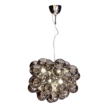 ByRydens - Chandelier on a string GROSS 8xG9/4W/230V smoky/black d. 50 cm
