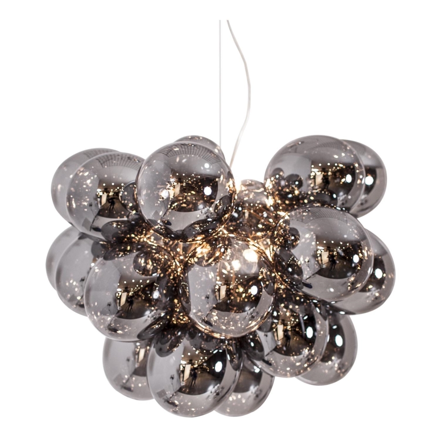 ByRydens - Chandelier on a string GROSS GRANDE 8xG9/4W/230V smoky/black d. 62 cm