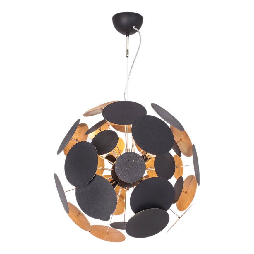 ByRydens - Chandelier on a string PLANET 4xE14/5W/230V black/gold d. 50 cm