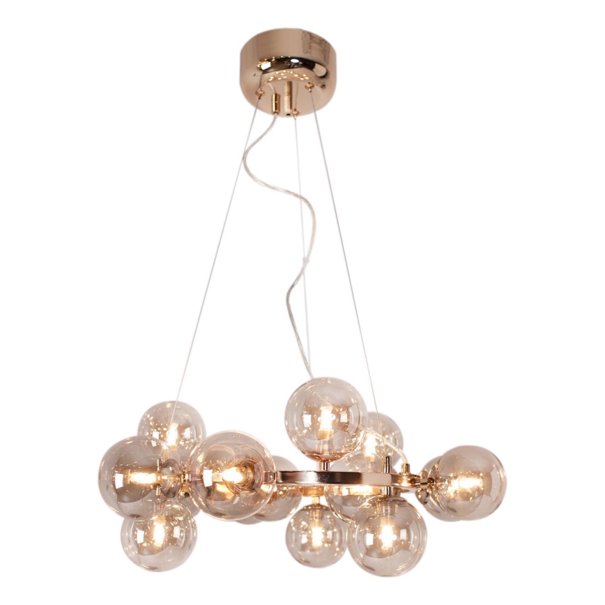 ByRydens - Chandelier on a string SPLENDOR 15xG9/5W/230V smoky/brown d. 58 cm