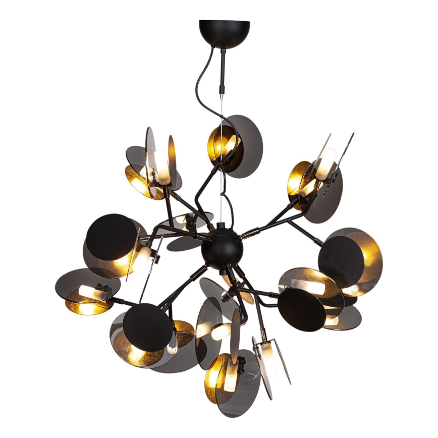 ByRydens - Chandelier on a string TURNO 18xG9/4W/230V gold/black d. 80 cm