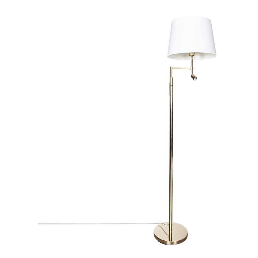 ByRydens - LED Floor lamp ORLANDO 1xE27/5W/230V + LED/3W white/gold d. 36 cm