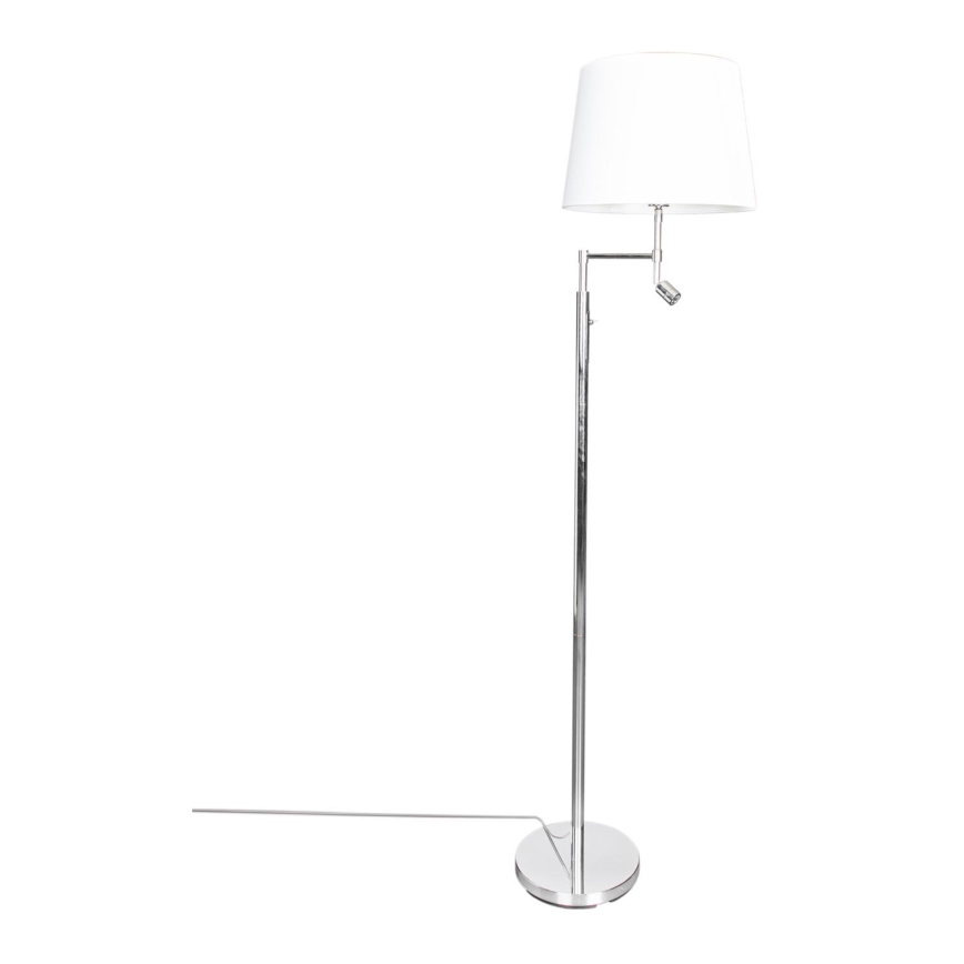 ByRydens - LED Floor lamp ORLANDO 1xE27/5W/230V + LED/3W white/shiny chrome d. 36 cm