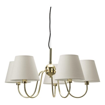 ByRydens - LYNF Cable Pendant Light 5x E14/8W/230V, Brass/White
