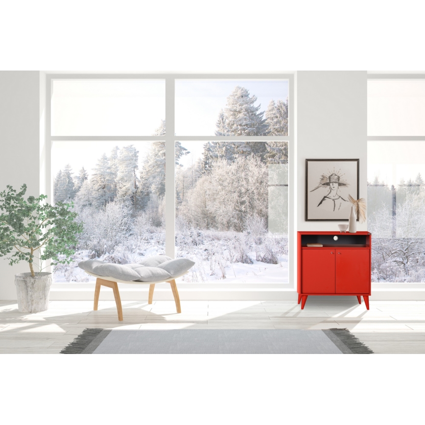 Cabinet 79x73 cm red