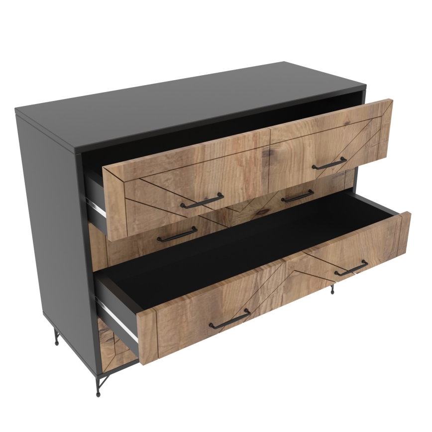 Cabinet COMFORT 100x80 cm brown/black